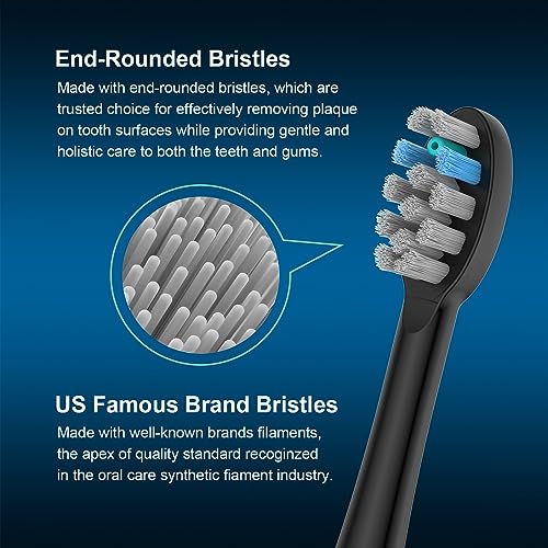 FitMount 6 Pack Toothbrush Replacement Heads Compatible with WaterPik Sonic Fusion 2.0, FitMount Flossing Brush Head Fit for Water-Pic SF-01W SF-02W and 2.0 SF-03 SF-04