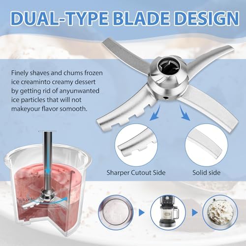 Paddle Compatible with Ninja Ice Creami Makers NC501 Series, Ice Creami Replacement Blade,Replacement Parts Accessories Compatible with Ninja NC500, NC501, NC501H, NC501HBL, NC501HGN and CN501CO