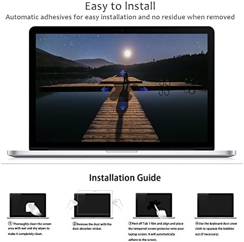 FORITO Tempered Glass Screen Protector Compatible with 2015 or older MacBook Pro 15” Model A1398 with Large Cleaning Cloth [Lifetime Risk-Free Replacement Warranty]