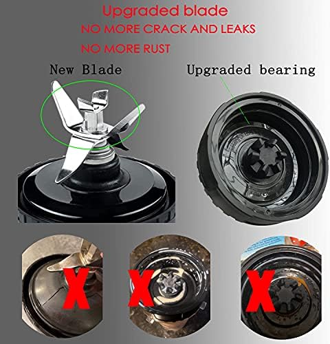 Replacement Parts for Nutri Ninja, 6Fin Blender Male Blade and cups Set for Blender BL660 BL770 BL780 BL740 etc. (5-pack)
