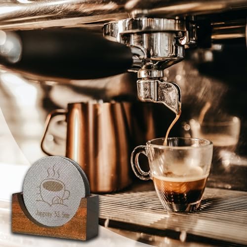 2 Packs 53.5mm Espresso Puck Screen with Stand, Reusable Coffee Filters Compatible with Breville Barista 54mm Portafilter Basket, 1.7mm Thickness 150μm 316 Stainless Steel Espresso Machine Accessories