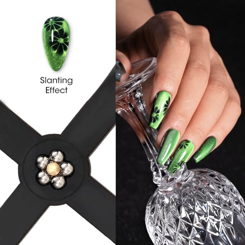 Gellen 5 in 1 Nail Magnet Tool, Multi-function Strong Cat Eye Magnet for Nails,3D Cat Eye Gel Nail Polish Wand Stick Tools Accessories for Nail Art, Salon, Manicure (Black)
