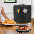 LUXJA Dust Cover Compatible with Ninja Crispi Air Fryer, Cloth Cover with Pockets Fits Ninja Crispi Portable Cooking System and Accessories, Black