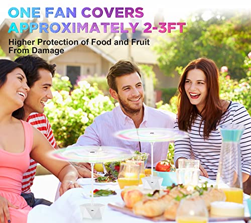 chemotex Fly Fans for Tables Rechargeable Fly Fans Keep Flies Away Flexible Fly Repellent Fans for Outdoor Table Top Fly Fan with Holographic Blades for Outside, Picnic (White, 6Packs)