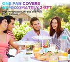 chemotex Fly Fans for Tables Rechargeable Fly Fans Keep Flies Away Flexible Fly Repellent Fans for Outdoor Table Top Fly Fan with Holographic Blades for Outside, Picnic (White, 6Packs)