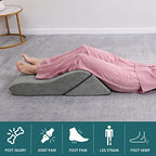baibu 20 in Bed Wedge Pillow Set Foam | Adjustable Pillows for Back, Leg and Knee Pain Relief | Post Surgery Ortho Pillow – Anti Snoring, Heartburn, Acid Reflux & GRED (Gray)