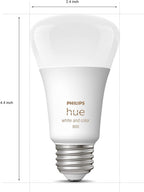 Philips Hue A19 LED Smart Light Bulb 3-Pack - White and Color Ambiance - 60W Indoor Light Bulb - Control with Hue App - Works with Alexa, Google Assistant and Apple Homekit
