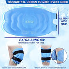 REVIX 20‘’ XXXL Knee Ice Pack Wrap Around Entire Knee After Surgery, Large Ice Pack for Knee Pain Relief, Reusable Ice Wraps for Knee for Replacement Surgery, Swelling, Sports Injuries