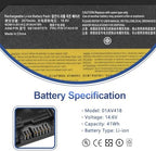 ANTIEE 01AV418 Laptop Battery Replacement for Lenovo ThinkPad E570 E570C E575 Series 01AV417 SB10K97574 01AV414 SB10K97571 SB10K97575 01AV415 01AV416 SB10K97572 4X50M33574 14.6V 41Wh 2810mAh