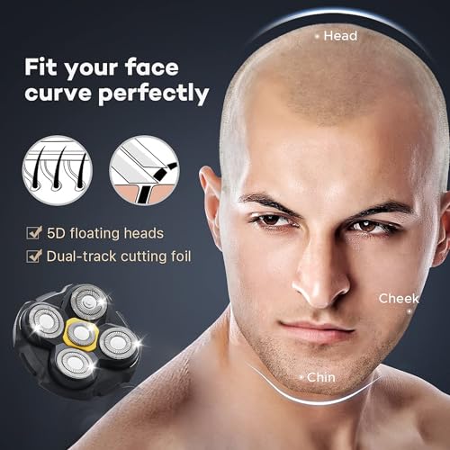 Shaver Replacement Heads Compatible with Microtouch Titanium Head Shaver, for Bald Men 2 Pack