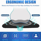 Helishy Gel Wheelchair Seat Cushion for Long Sitting, Extra Large & Thick Seat Cushion with Non-Slip Cover - Coccyx, Sciatica & Back Pain Relief - Wheelchair Cushions - Office Chair Car Seat Cushion