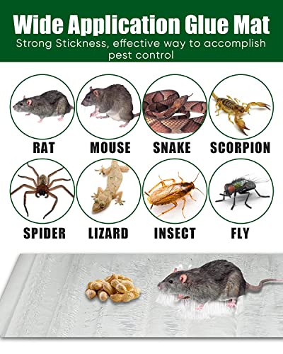 SEEKBIT 3 Pack Rat Sticky Traps Extra Large, Clear Mouse Glue Trap Sticky Trap for Mice and Rats, Enhanced Stickiness Trapping Pads Snakes Spiders Roaches for House Rodent Pest Control - 47.2x11