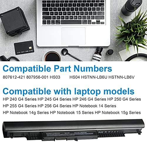 TREE.NB 807956-001 807957-001 Replacement Laptop Battery for HP Spare 807611-421 HS04 HS03 Notebook 15-AY039WM 15-ay013nr 15-AY009DX 15-ay191ms 15-ac130ds TPN-I119 HSTNN-LB6U G4/G5 240 245 246 250 256