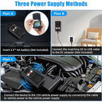 Under Hood Animal Repeller with Strobe Light & 3 Power Supply Methods, Safe Ultrasonic Pest Repellent Battery Operated Rodent Deterrent Keep Mice Rat Squirrel Away from 12V Car Engine Truck RV, 2 Pack