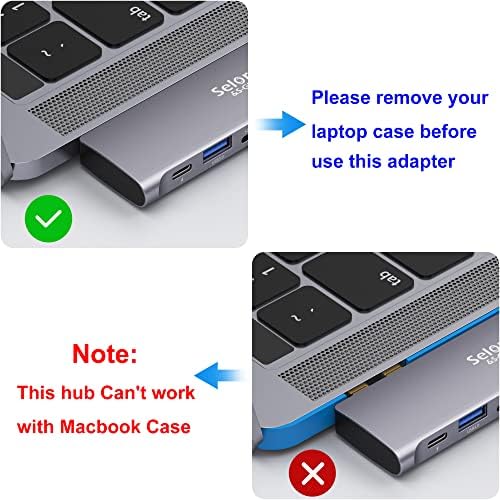 USB C Adapter for MacBook Pro/Air M1 M2 M3 2021 2020 2019 13" 15" 16", 6 in 1 USB-C Hub MacBook Pro Accessories with 3 USB 3.0 Ports,USB C to SD/TF Card Reader and 100W Thunderbolt 3 PD Port