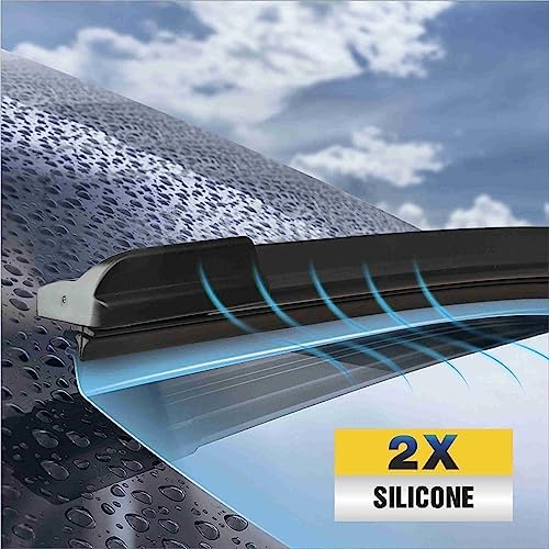 5 PLUS® Silicone Wiper Blades 22 inch wiper blades 2 pack Replacement For Ford F Series 2023-2012 Expedition 22-08,Chevy Silverado GMC Sierra Series 2023-2019 2006-1999 Windshield Wiper Blades