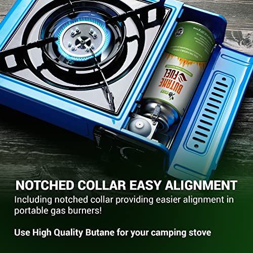 Jo Chef Butane Fuel Canister, 8 oz Butane Cylinder, Pure Refined Butane Gas for Camping Stove Or Use Directly with Brûlée Kitchen Blow Torch Head 4 Cans