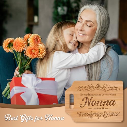 AceThrills Nonna Gifts - Engraved Bamboo Cutting Board 12.3"L x 8.7"W x 0.4"Th - Nonna Mothers Day Gifts, Gifts for Nonna Christmas Gifts, Nonna Gifts from Grandkids