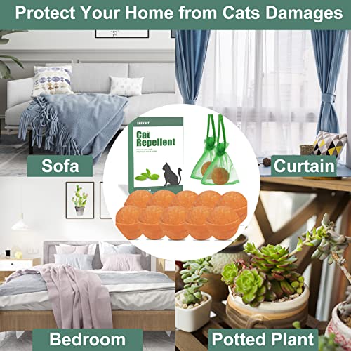 10 Pack Natural Cat Repellent Outdoor Indoor, Peppermint Oil Cat Deterrent Outdoor Repels Cat Dog Deer Rabbit from Garden Yard Lawn Home Keep Your Yard Lawn Porch Furniture Curtain from Cat Damages