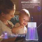 ELLASSAY Electric Bug Zapper for Indoor & Outdoor - Rechargeable Mosquito and Fly Killer Portable USB LED Purple Light Trap Have Security Grid Home, Bedroom, Backyard Camping Using, Grey