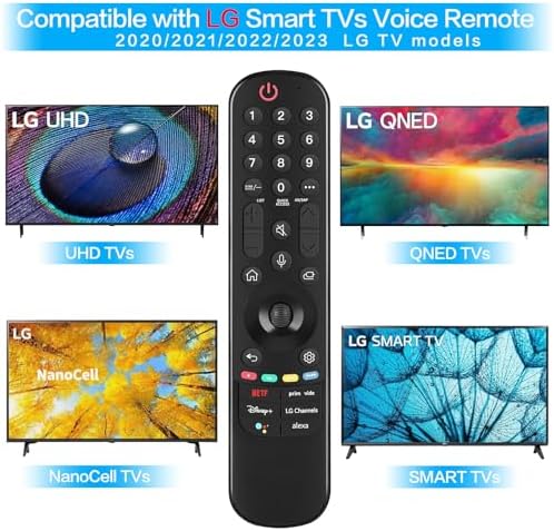 Replacement LG Remote Control for Smart TV, MR22GA/GN LG Magic Remote for 2022-2019 LG TVs UHD 4K ThinQ WebOS OLED, with Voice and Pointer Function
