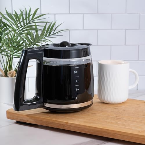 Replacement 12-Cup Glass Carafe for Cuisinart Coffee Maker (fits DCC-1200PRC CHW-12, CHW-12P1, DCC-1100BK, DCC-1200, DCC-2650, DGB-550BK, DGB-550BK1 DGB-625BC, DGB-700BC, SS-12)