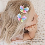 Oaoleer Hair Clips, 10PCS Mini Butterfly Hair Barrettes, 2" Tulle Mesh, Colorful Butterfly Hair Accessories for Baby Girls Women Halloween Cosplaying Party Decor