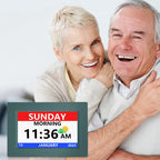 LXBYJKJ 7 Inch Digital Clock with Day and Date for Elderly Alzheimer's Dementia Clock Customizable Alarms and Medicine Reminders 3 Display Modes Large Font Digital Alarm Clock for Seniors Green