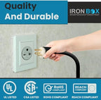 IronBox Electric - NEMA 6-20P Plug to IEC C13 Power Cord - 15A/250V, 14/3 AWG - UL Listed Heavy Duty Power Cord - Replacement Cords for Monitor, Computer, Printer, Audio Speaker & More (6ft, Molded)