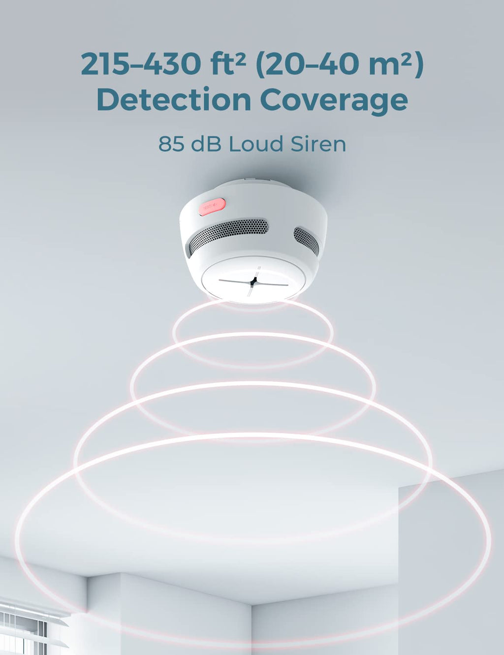 AEGISLINK Smoke Detector 10-Year Battery with Test/Silence Button, Fire Alarm with Photoelectric Sensor, Low Battery Warning, S500 (Independent, 3-Pack)
