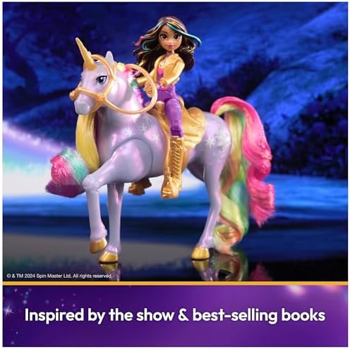 Unicorn Academy, Sophia & Light Magic Wildstar with Rainbow Light-up Effects, 2 Riding Accessories, Dolls & Unicorn Toys for Girls Ages 4 and up
