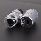 Microscope Accessories Kit 60x Handheld Mini Pocket Microscope Loupe LED Light Microscope Slides