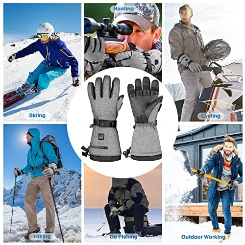 MADETEC Heated Gloves for Men Women,7.4V 22.2Wh Rechargeable Battery Electric Heated Gloves,Full Touchscreen Waterproof Ski Winter Gloves for Outdoor Skiing Hunting Hiking