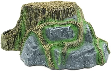 JIHAQUA Resin Large Turtle Tank Accessories Reptile Hideouts Cave Habitat Decor for Gecko Leopard Lizards Toad