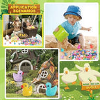 Mini Ducks 300 Pack Tiny Duck Figurines Bulk for Miniature Dollhouse Decor Accessories Garden Aquarium Potted Ornament Party Toys DIY Charms Office Classroom Activity to Hide