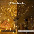 2-Pack 50 LED Fairy Lights Battery Operated with Remote Control Timer, 16 FT 50 LED Battery Lights Outdoor Indoor, 8 Mode Twinkle String Lights for Classroom Party Bedroom Christmas Décor (Warm White)