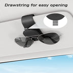 Sotfamily Sunglass Holder for Car Visor, Suede Cloth Magnetic Sunglass Organizer for Car Accessories, 2 Packs, Black