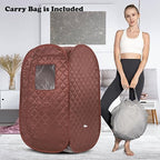 Portable Sauna Tent, Foldable One Person Full Body Spa for Detox Therapy Without Steamer- Brown