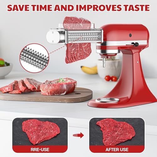 Meat Tenderizer Attachment for Kitchenaid Stand Mixer, Meat Tenderizer Machine for Kitchenaid Mixer Accessories, Meat Tenderizer with Stainless Steel Gears by Cofun