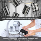 Slicer Shredder Attachments for KitchenAid Stand Mixers, Cheese Grater, Salad Maker, Vegetable Shredder, Food Slicers Chopper Grinding Powder Accessories with Upgraded 5 Blades
