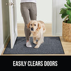 Gorilla Grip Waterproof Heavy Duty Traffic Guard Doormat, Stain and Fade Resistant, Durable Rubber, Low Profile Door Mat, Shoe Scraper, Welcome Mats for Entry, 35x23, Gray