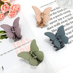 Butterfly Hair Clips 4Pcs Matte Claw Clips for Thin Hair, Cute Hair Accessories and Jaw Clips as Gifts