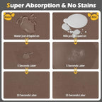 Pet Feeding Mat-Absorbent Dog Mat for Food and Water Bowl-Dog Accessories Pet Supplies-Dog Water Bowl for Messy Drinkers-No Stains Quick Dry Dog Water Dispenser Mat (17"x28", Brown)