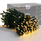 Home Lighting 66ft Christmas Decorative Mini Lights, 200 LED Green Wire Fairy Starry String Lights Plug in, 8 Lighting Modes, for Indoor Outdoor Xmas Tree Wedding Party Decoration (Warm White)