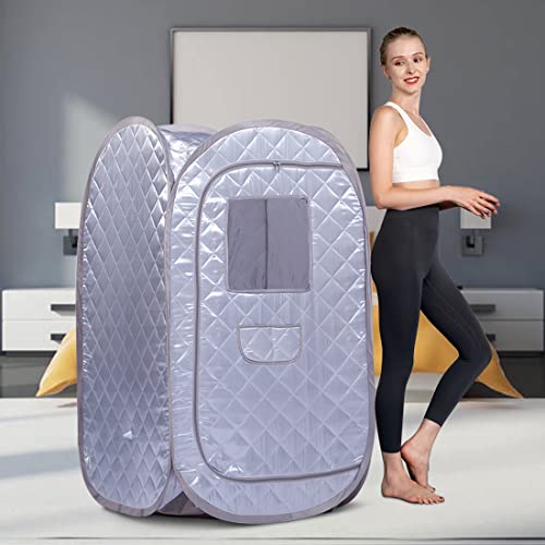 Smartmak Portable Sauna Tent, Foldable One Person Full Body Spa for Detox Therapy Without Steamer - Grey