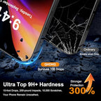 QHOHQ for iPhone 16 Pro Privacy Screen Protector + Camera Lens Protector, [Military Grade Shatterproof], Top 9H+ Anti Spy Glass, Full Edge Coverage, Ultra Durable, with Installation Tool [3+3 Pack]