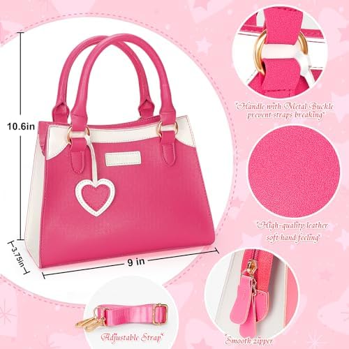 Officygnet Play Purse for Little Girls, Pretend Princess Play Girls Toys for 3 4 5 6 7 8 Year Old, Toddler Purse with Accessories, Kids Toy Purse Birthday for Girls Ages 3-5 4-5 6-8