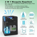 Q5 Rechargeable Mosquito Repellent Outdoor with 20' Mosquito Protection Zone, Includes 108 Hr Mosquito Repellent Refill, No Candles or Flames, Bug Insect Repellent for Outdoor Indoor Patio