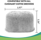 Cuisinart Compatible Activated Charcoal Water Filter Replacement - Universal Fit All Cuisinart and Braun Coffee Makers - Pure and Refresh Taste (12 Pack)