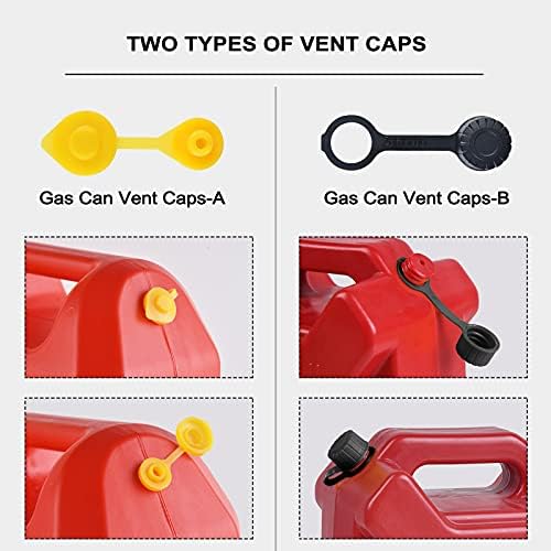 Gas Can Spout Replacement, Gas Can Nozzle. Spout Length is 8.1 in, Easier to use. For most 1/2/5/10 gal oil cans. With Gas Tank Vent Caps, Thick rubber pad, Spout Cover, Base Caps (2 Kit-White)